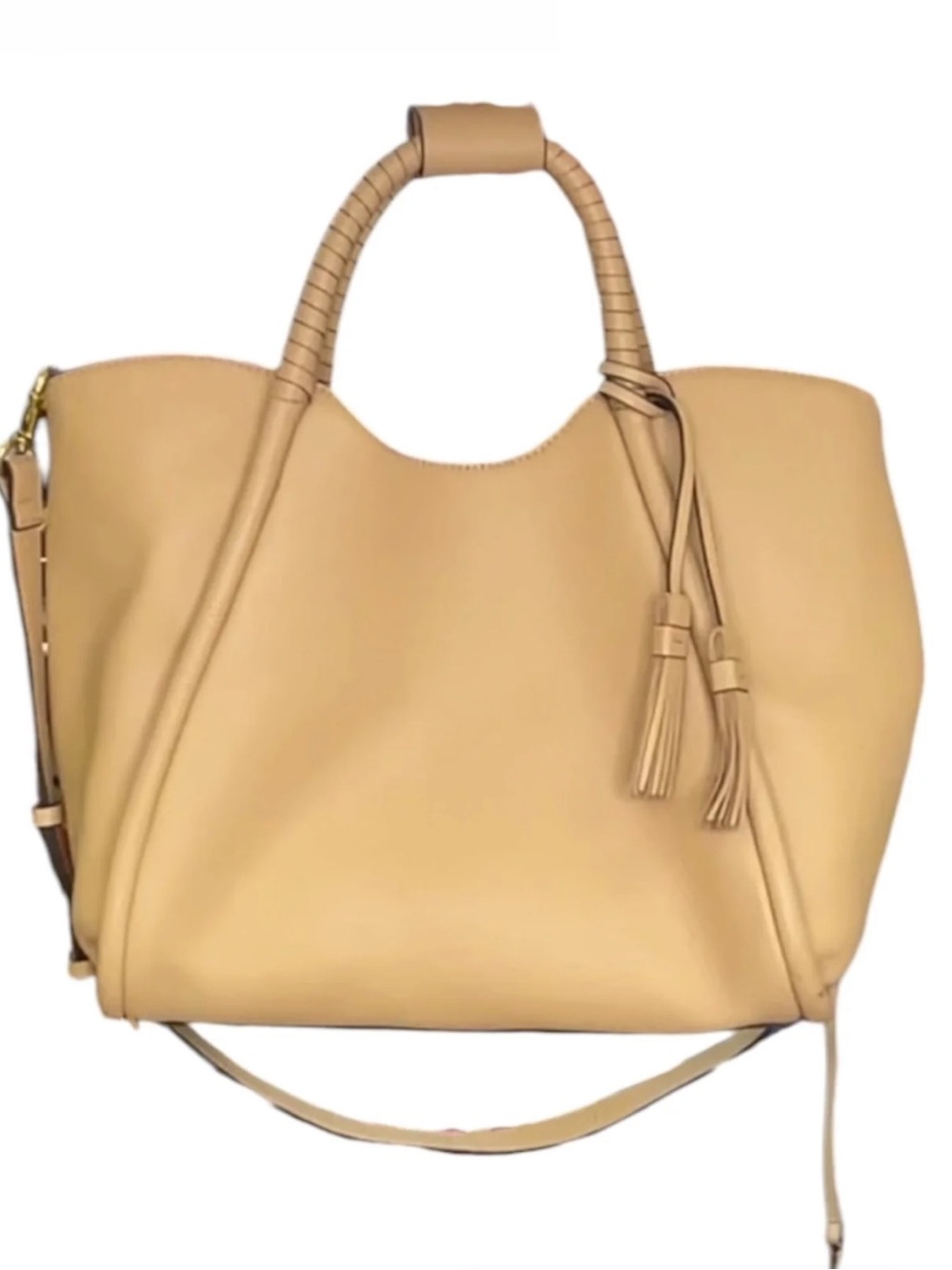 Antonio Melani Leather Handbag Camel Tan